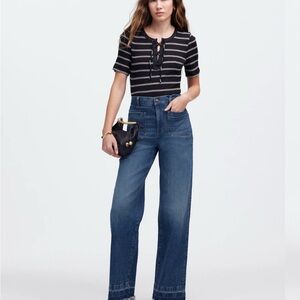 Madewell Dark Blue Flare & Wide Leg Jeans